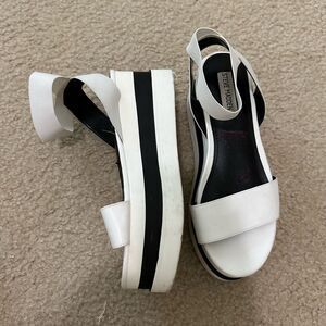Steve Madden White and black Goth platform sandals